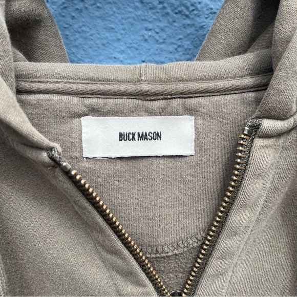 Buck Mason Taupe Zip-Up Hoodie - Picture 5 of 6